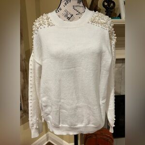 NWT GeeGee Ivory pearl sweater